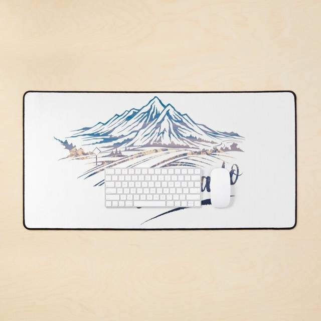 Desk Mat Colorado Mountain Road with Mountain Peaks Large Gaming Mouse Pad 35x16 inch