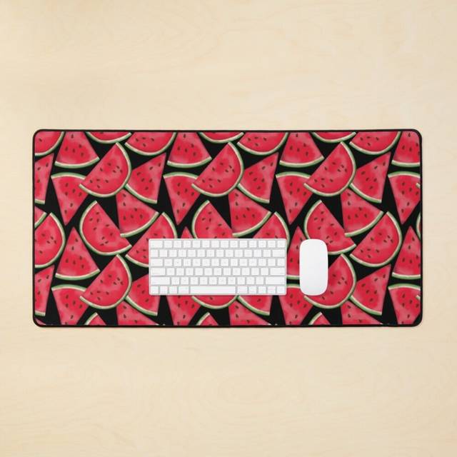 Desk Mat Watermelon on black Large Gaming Mouse Pad 35x16 inch