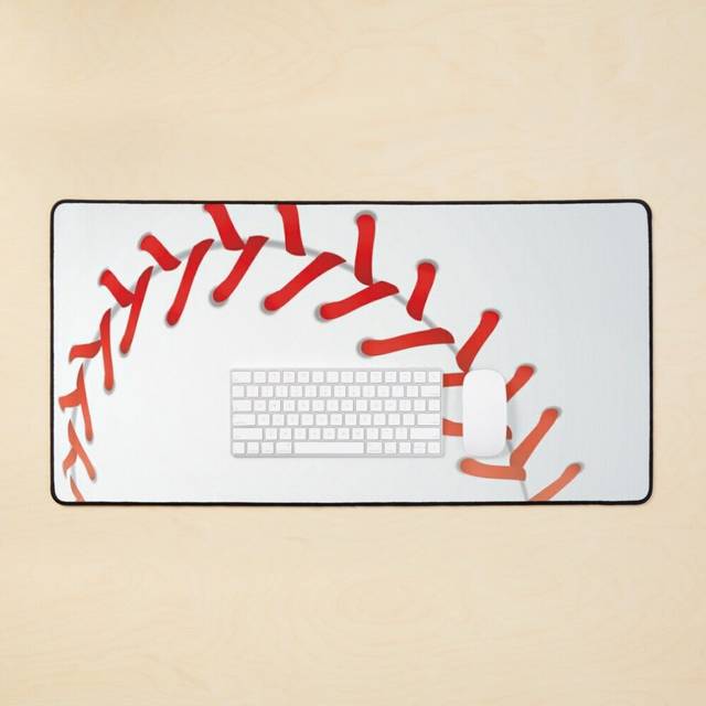 Desk Mat Baseball Fashion Style Art Sports Ball Texture Large Gaming Mouse Pad 35x16 inch