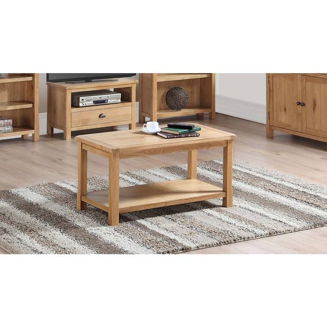Kings Point Coffee Table with Storage - Oak (45cm H X 90cm W X 45cm D)