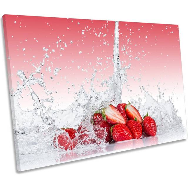 Red Strawberry Fruit Kitchen Canvas Wall Art Picture Print (50.8cm H x 76.2cm W x 2cm D)