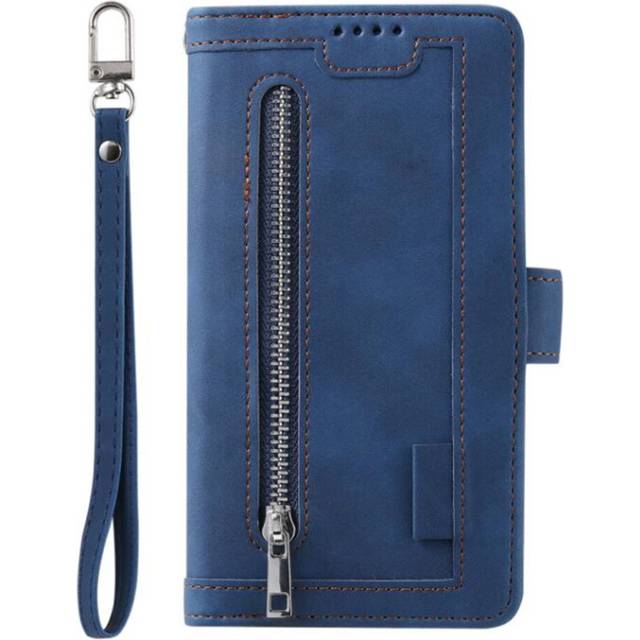 Luxury PU Leather Zipper Case For iPhone X/XS Flip Wallet Magnetic Shockproof Card Holder Stand Phone Bags Cover Etui