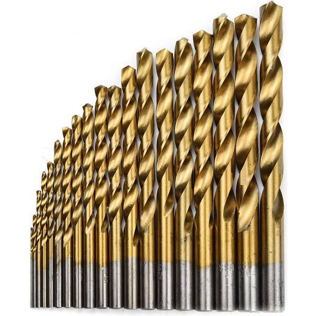 19pcs 1.0-10.0mm HSS Titanium Coated Twist Drill Bit Set for Metal Wood Drilling