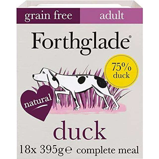 Forthglade Complete Natural Wet Dog Food - Grain Free Duck with vegetables (18 x 395g) Trays - Adult Dog Food 1 Year+