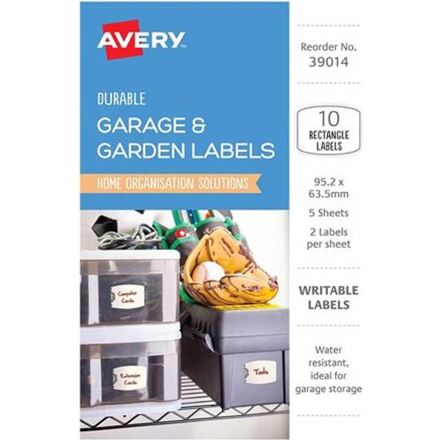 Avery Writable Garage Labels 10pcs (95x64mm) - Brown/White
