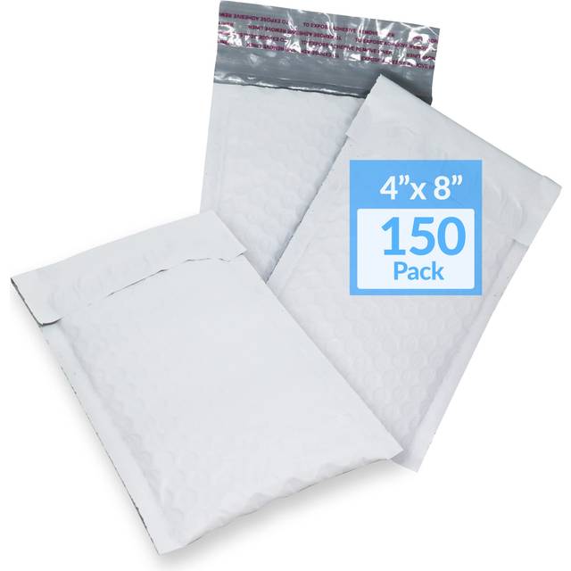 Reli. Bubble Mailers 4x8 in. | 150 Pack - Bulk | Made in USA | White  Bubble Envelope Mailers/Padded Mailing Envelopes| Small Bubble Mailers