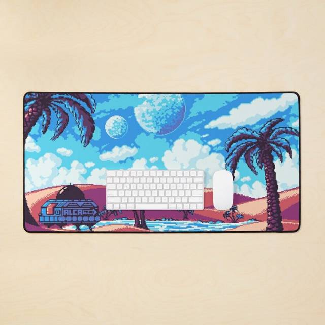 Desk Mat Sandy Pink - Pixel Art Large Gaming Mouse Pad 35x16 inch