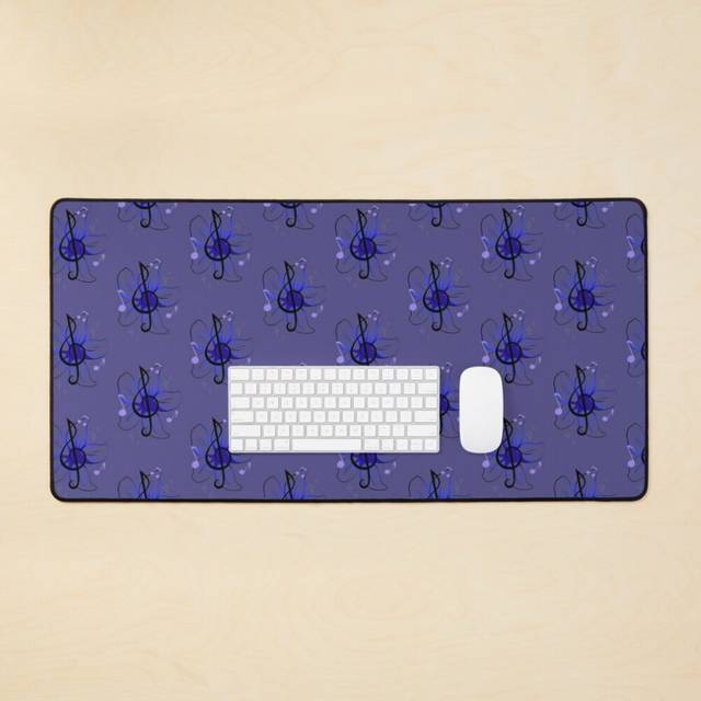 Desk Mat Musical Flower Large Gaming Mouse Pad 35x16 inch