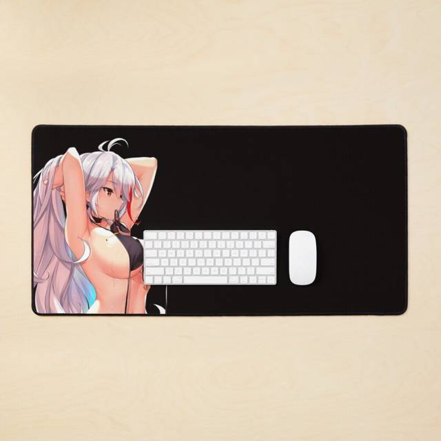 Desk Mat Sexy Prinz Eugen Hot Bikini Lewd (Azur Lane Hentai Ecchi Girl) Large Gaming Mouse Pad 35x16 inch