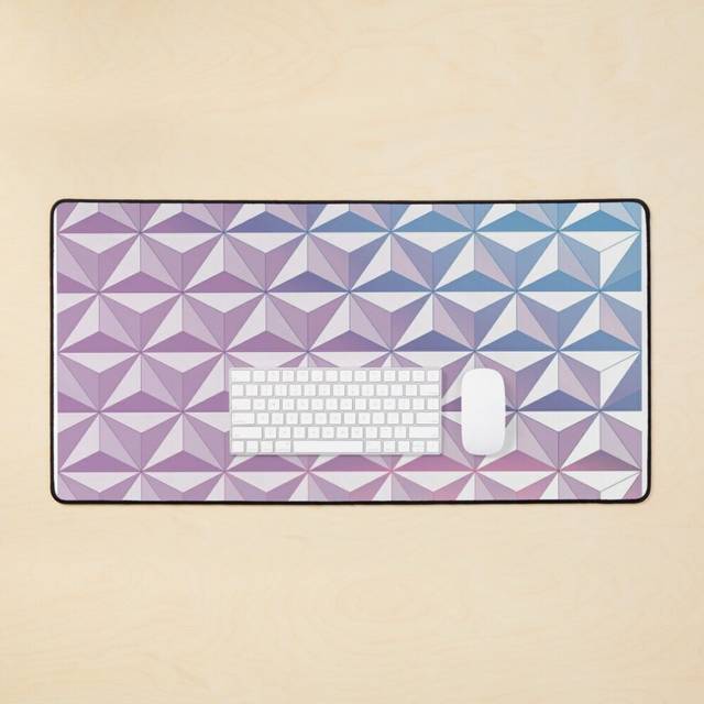 Desk Mat Geodesic Sphere, Purple Large Gaming Mouse Pad 35x16 inch