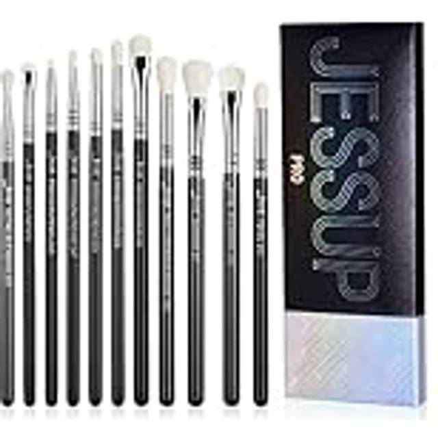 Jessup Eyeshadow Brush Set 11pcs Eye Makeup Brushes Set Professional Eye Shadow Brush Blending Brush Shader Crease Brush Black T340