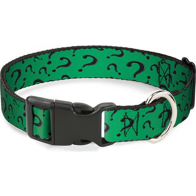 Riddler Plastic Clip Pet Collar - Black&#47;Green (M)