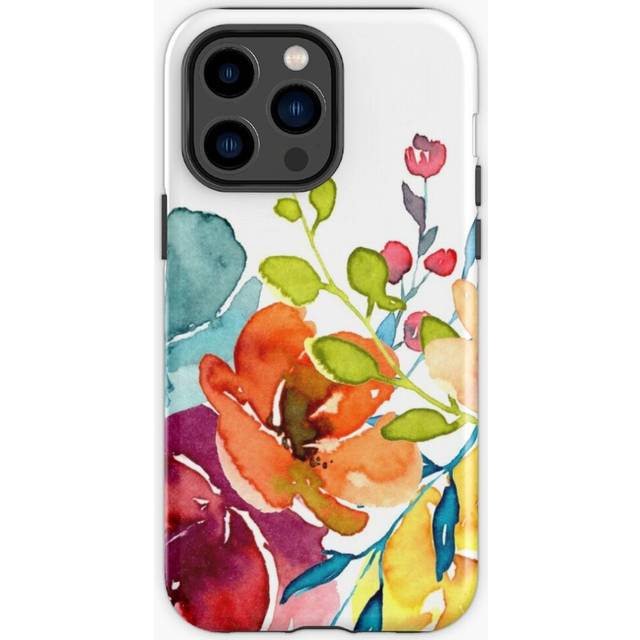 Phone Case Bright Flowers Summer Watercolor Peonies for iPhone Samsung 14 13 12 11 Plus Pro Max Galaxy S23 S22 Ultra Note 20 10