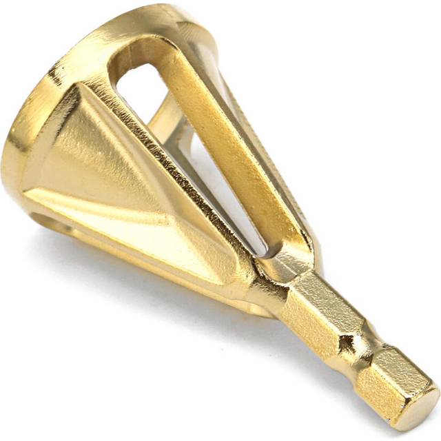 2 Pcs Titanium Coated Deburring External Chamfer Tool Bit 1/4 Inch Hex Shank Remove Burr Repairs Tools