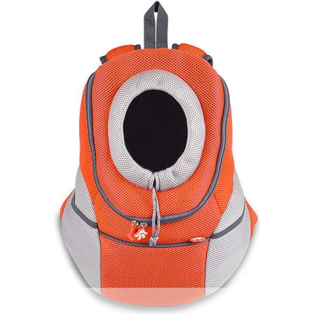 (Orange) Pet Backpack Dog Bags Dog Carrier Pet Dog Front Bag Puppy Dog Portable Travel Bag Mesh Backpack