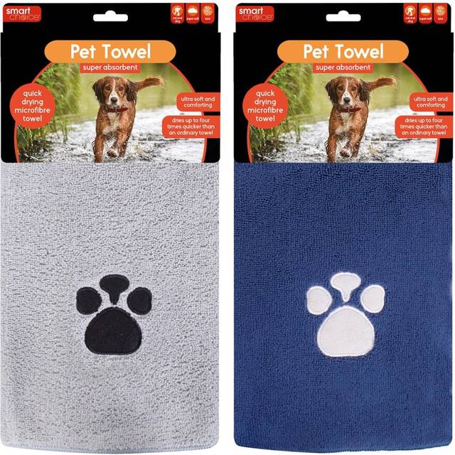 Pack of 2 Microfibre Quick Drying Pet Towel Cleaning 100cm x 50cm