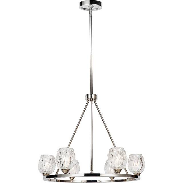 Tyne 6-Light Wagon Wheel Chandelier - Polished Nickel (54.9cm H X 67.3cm W X 67.3cm D)