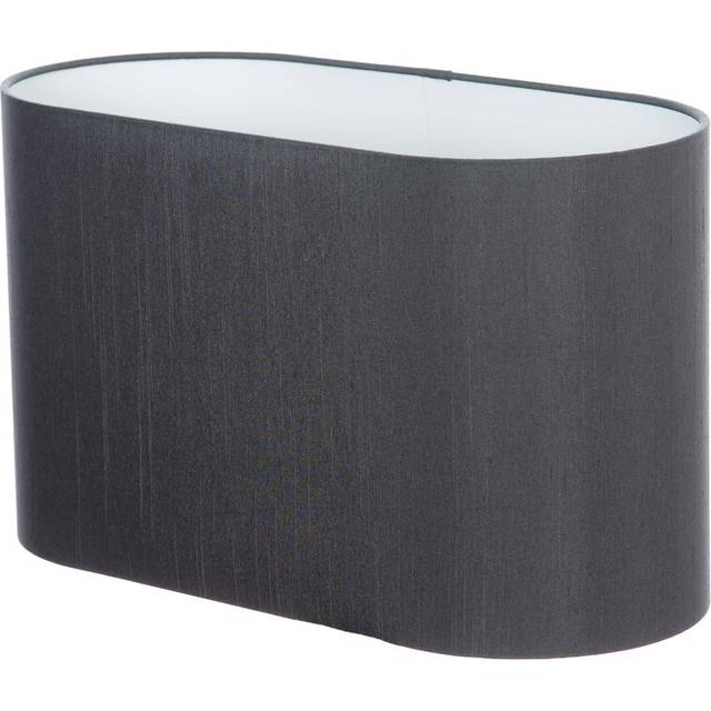 Polyester Oval Lamp Shade - Charcoal Grey (23cm H x 30cm W x 18cm D)