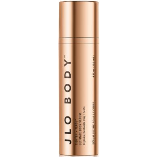 JLO BEAUTY Tighten + Tease Ultimate Body Serum | Enriched with Peptides  Niacinamide  Bentonite Clay + AHAs  Brightens and Evens Skin Tone | 4.06 Oz