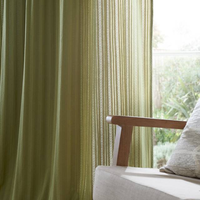 Pineapple Elephant Zofia Broderie Cotton Anglaise Slot Top Ready Made Single Voile Panel Olive Green