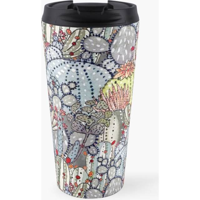 Insulated Travel Coffee Mug Cactus Oasis Stainless Steel Cup Tumbler 17oz