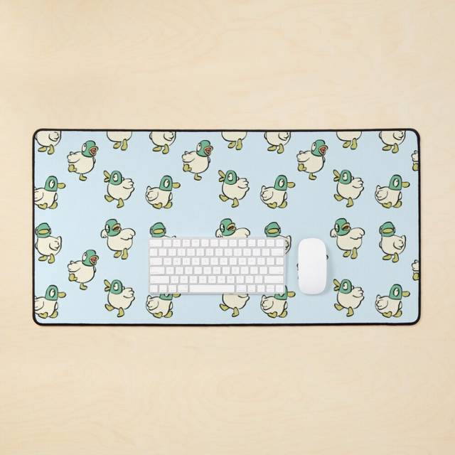 Desk Mat I draw many ducks doing things / sarah and duck  Large Gaming Mouse Pad 35x16 inch