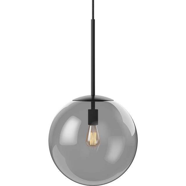 Bolia - Orb Suspension Lamp Ø 25cm - rauchgrau, schwarz matt/HxØ 46,1x25cm/Fassung 1xE14 max. 25W - black matt (46.1 x &#8960;25.0cm)