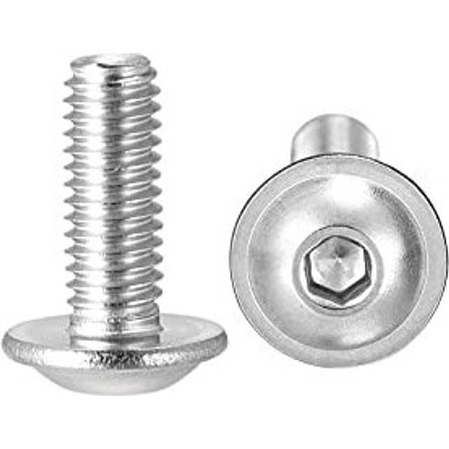 Flanged Button Head Socket Cap Screws, M3*8mm Hex Socket Drive Screw, 304 Stainless Steel Fasteners Bolts, Fully Threaded Machine Screw 100Pcs