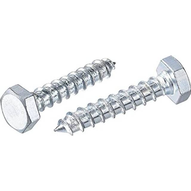 Hex Lag Screws M10 x 50mm Carbon Steel Zinc Plated Half Thread SelfTapping Bolts for Wood Screw 20Pcs