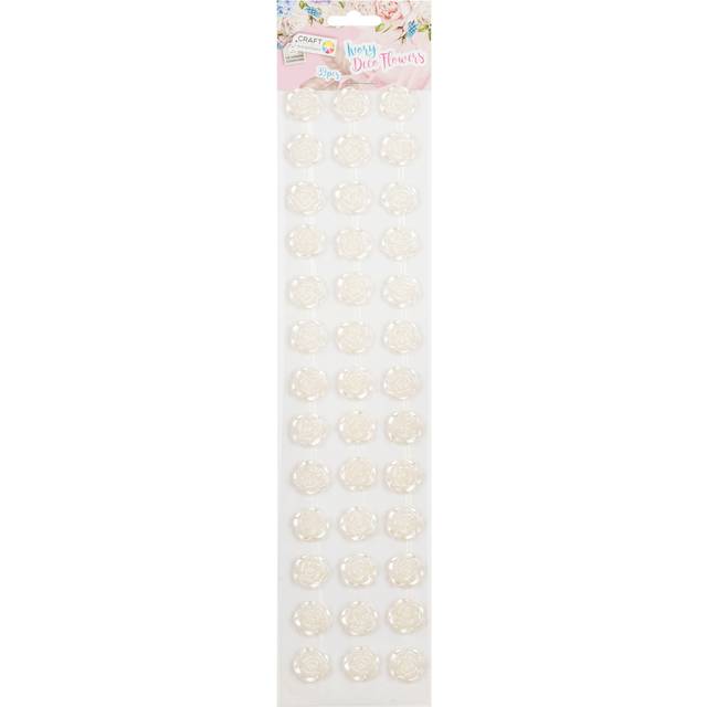 Craft Sensations Plastic Decorative Flowers - Ivory
