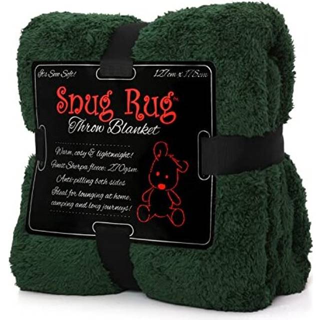 "Snug Rug Special Edition Blankets Luxury Sherpa Fleece 127 x 178cm (50"" x 70"") Sofa Throw Blanket (Racing Green)"
