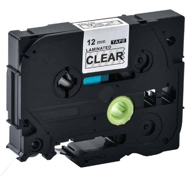 Compatible Brother TZe-131 P-Touch Label Tape - 1/2 x 26.2 ft (12mm x 8m) Black on Clear - tapecartridge