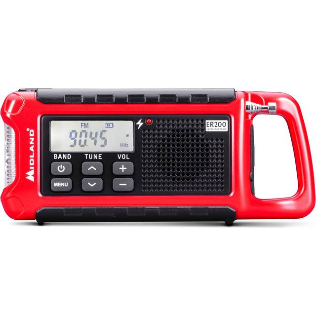 MIDLAND Emergency Radio Power Bank ER200 Red Black - AM/FM - Mono - Rød