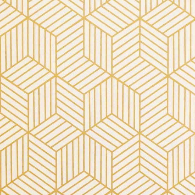Beige and Gold Peel and Stick Wallpaper Gold Striped Hexagon Contact Paper Removable Self Adhesive Wall Paper Geometric Waterproof Vinyl for Wall Cabi