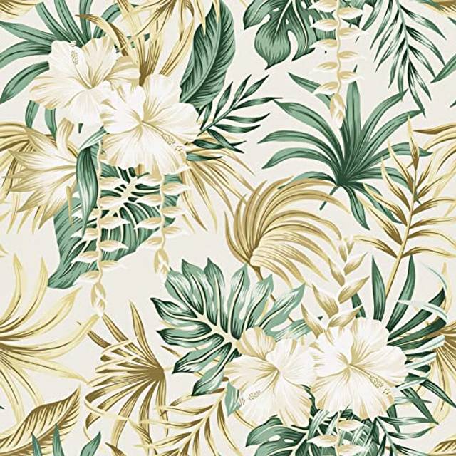 WESTICK Tropical Wallpaper Botanical Waterproof Floral Contact Paper Self Adhesive Floral Peel and Stick Wallpaper for Benrom Bathroom Accent Walls Nu