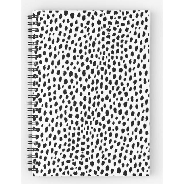 Spiral Notebook Dalmatian Spots (black white) A5 120 Pages