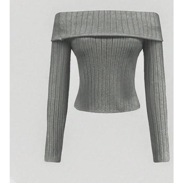 Flirla Women&#39;s Slim Fit Off Shoulder Sweater
