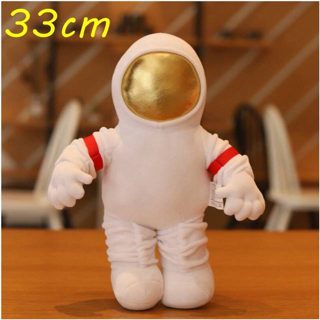 (D-33cm white) Simulation Space Series Plush Toys Astronaut Spaceman Rocket Spacecraft