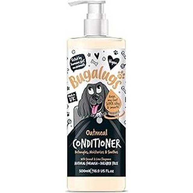BUGALUGS Dog Conditioner with Oatmeal & Aloe Vera dog perfume, best grooming Conditioner for dogs, puppy & smelly pet that detangles & moisturises