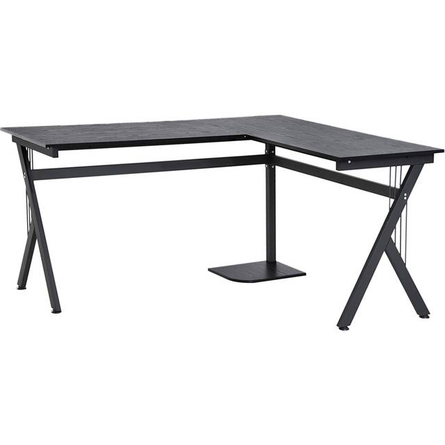 Portland L Shape Work Office Desk Black - 155 x 130 x 76cm