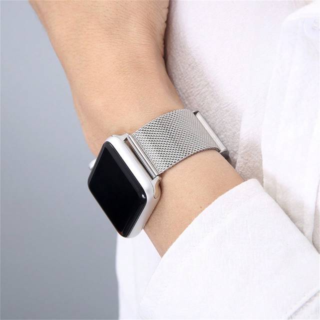 SHEIN 1pc Smart Watch Band Luxury Silver Stainless Steel Watchband Compatible With Apple Watch Series 9 Series10 Ultra/Se/9/8/7/6/5/4/3/2/1 Fashion Texture