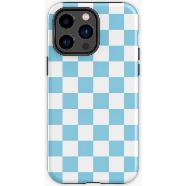 Phone Case Sky Blue And White Checkerboard Pattern for iPhone Samsung 14 13 12 11 Plus Pro Max Galaxy S23 S22 Ultra Note 20 10