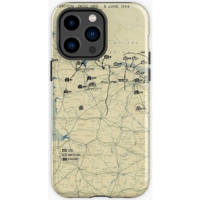 Phone Case June 6 1944 D-Day World War II Twelfth Army Group Situation Map for iPhone Samsung 14 13 12 11 Plus Pro Max Galaxy S23 S22 Ultra Note 20 10