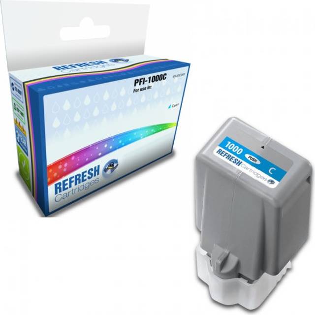Compatible PFI-1000C (0547C001) Cyan Ink Cartridge Replacement for Canon Printers