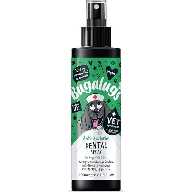 BUGALUGS Dog Breath Freshener Spray & Dog Plaque Remover - Natural Dog Teeth Cleaning Products For Bad Breath, Anti-Bacterial Dog Spray (200ml Spray)