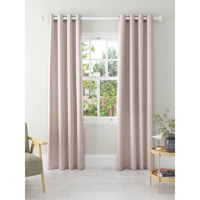 John Lewis Textured Weave Recycled Polyester Pair Blackout Lined Eyelet Curtains