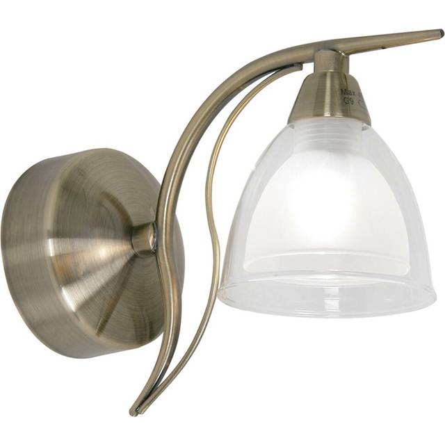 Portland 1-Light Armed Sconce - Antique Brass (10cm W)