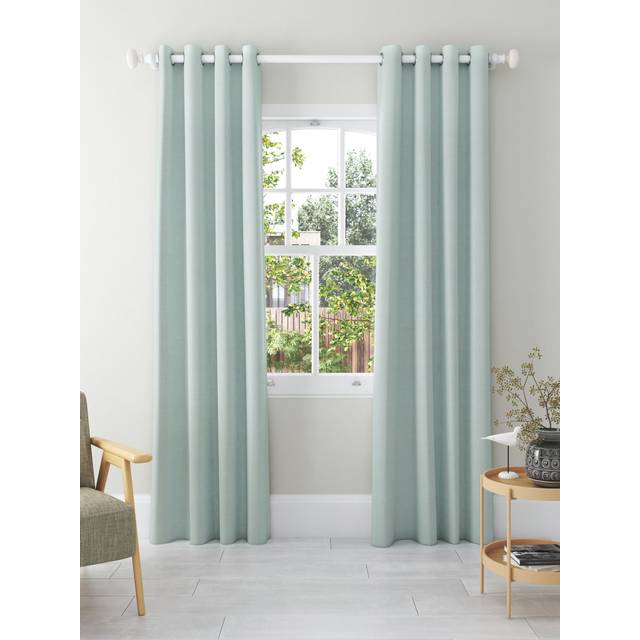 John Lewis Textured Weave Recycled Polyester Pair Blackout Lined Eyelet Curtains