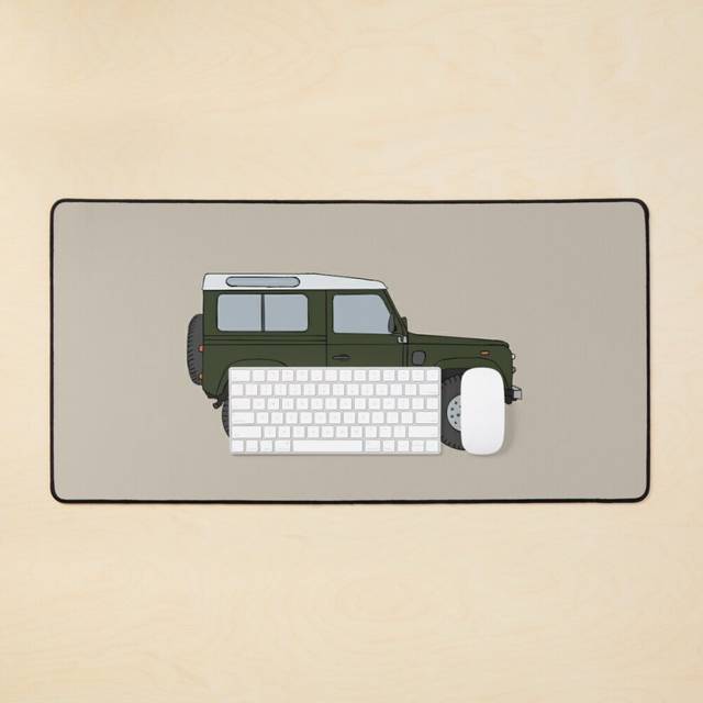 Desk Mat Defender 90 SUV - British Racing Green Large Gaming Mouse Pad 35x16 inch