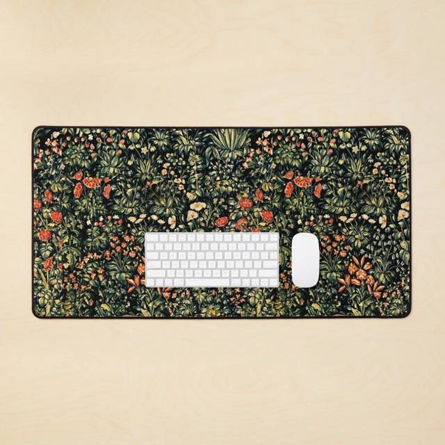 Desk Mat Midnight Floral Tapestry Large Gaming Mouse Pad 35x16 inch